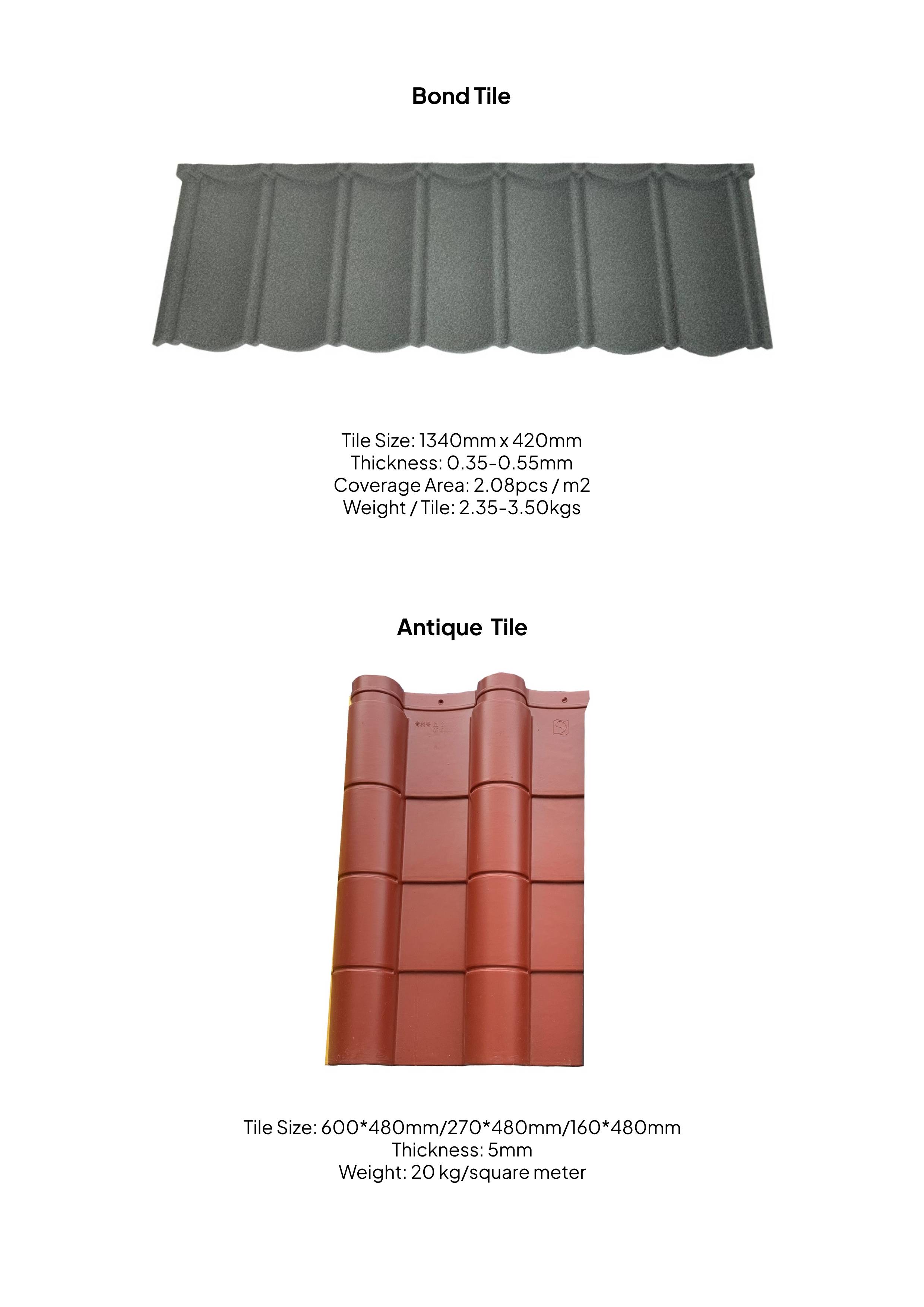 Stone-coated tiles pattern